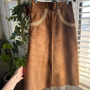 ⭐️STUNNING VINTAGE 100% Genuine LEATHER SKIRT 🤩
